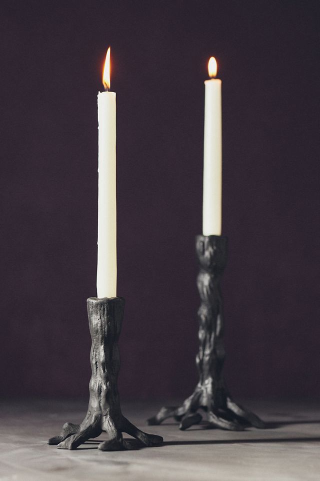 Black Tree Trunk Metal Candleholder #1
