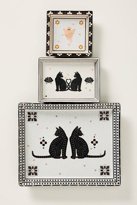 Bistro Tile 24k Gold Accent Halloween Vanity Tray