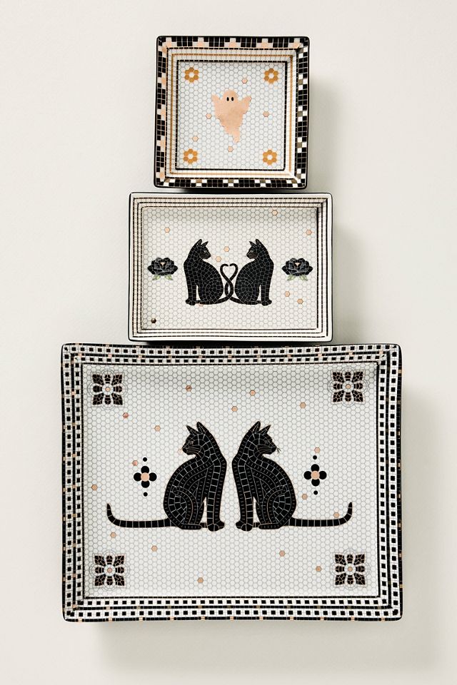 Bistro Tile 24k Gold Accent Halloween Vanity Tray #3
