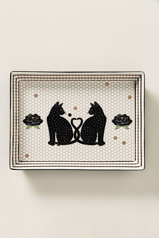 Bistro Tile 24k Gold Accent Halloween Vanity Tray #1