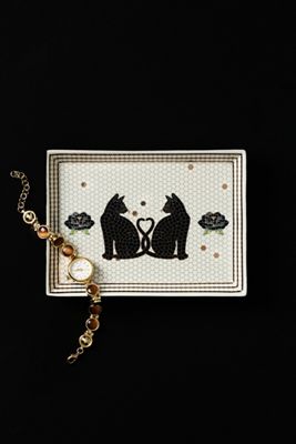 Bistro Tile 24k Gold Accent Halloween Vanity Tray