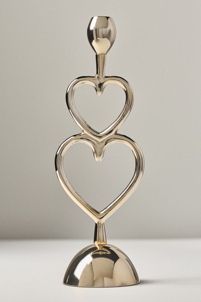 Handcrafted Gold Heart Candleholder #3