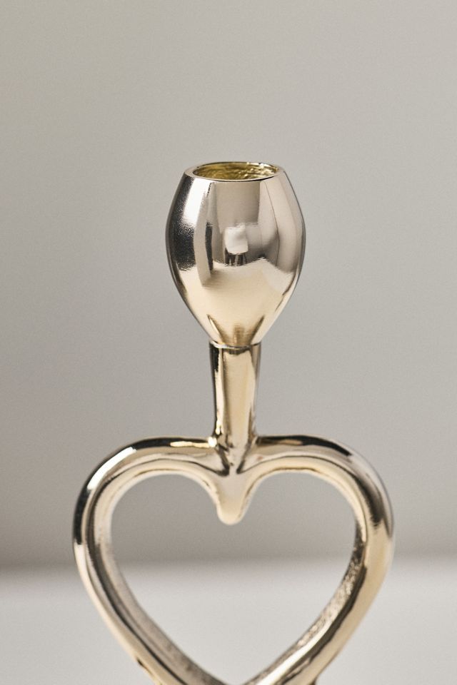 Handcrafted Gold Heart Candleholder #4