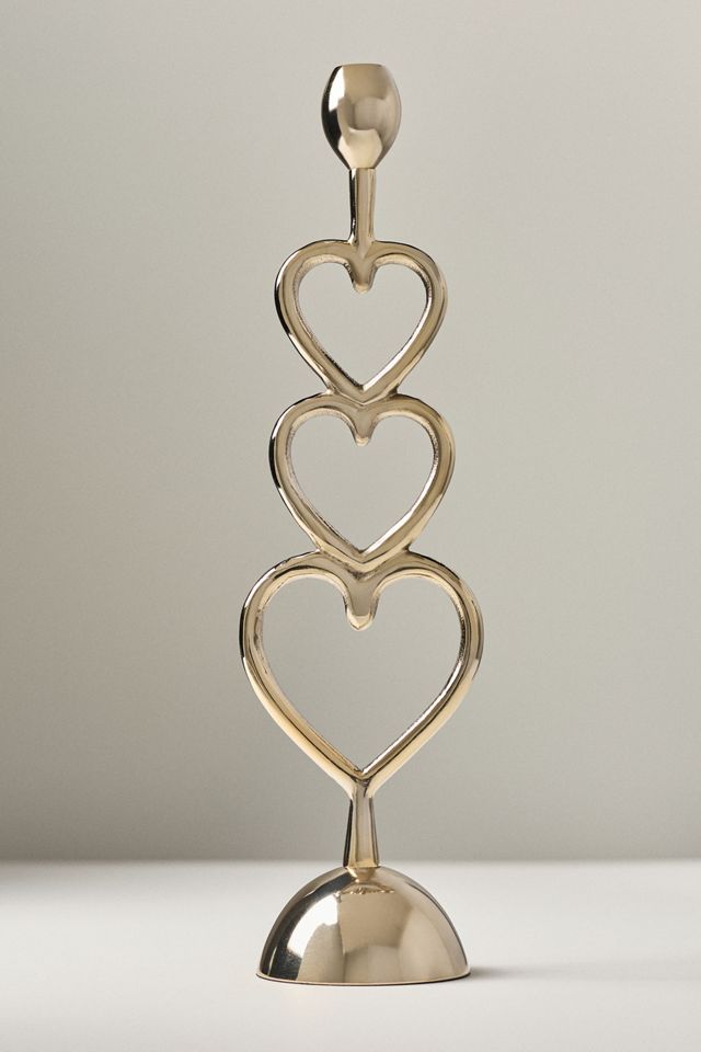 Handcrafted Gold Heart Candleholder #5