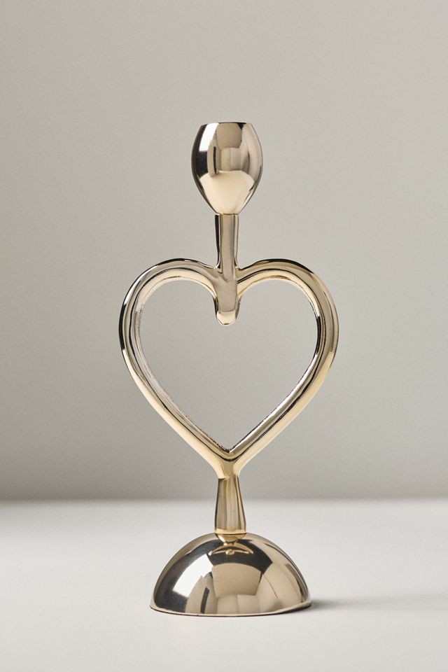 Handcrafted Gold Heart Candleholder #1