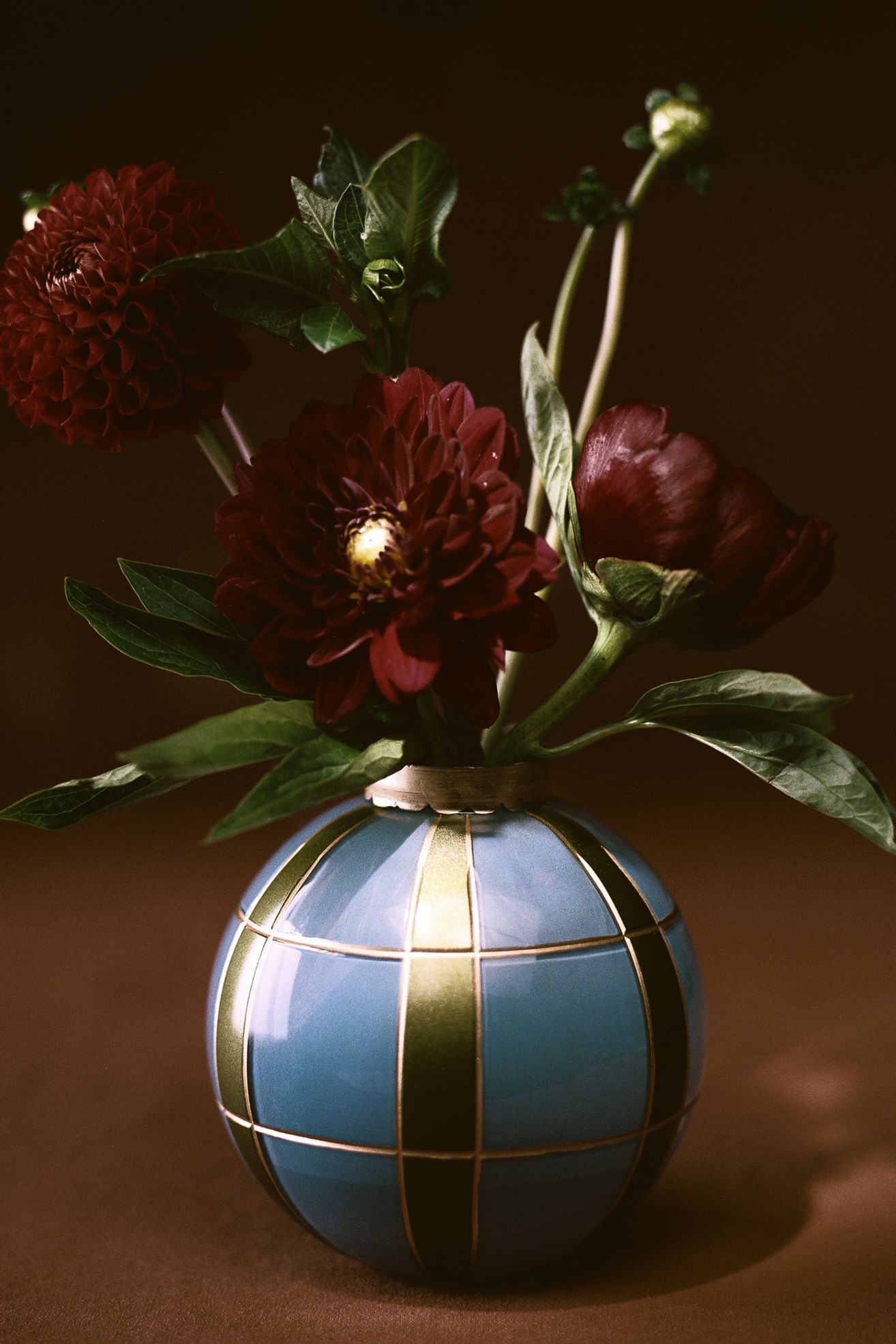 Holiday Round Ornament Vase - Green/Blue-Small, Standard, Assorted