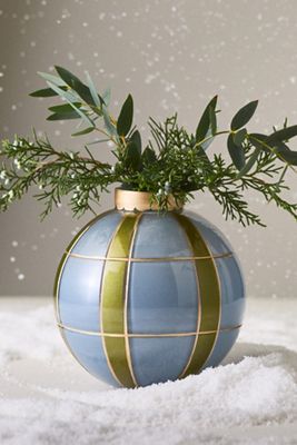 Holiday Round Ornament Vase
