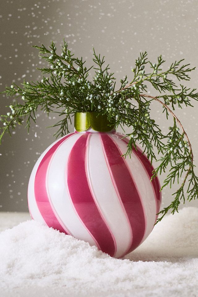 Holiday Round Ornament Vase #1