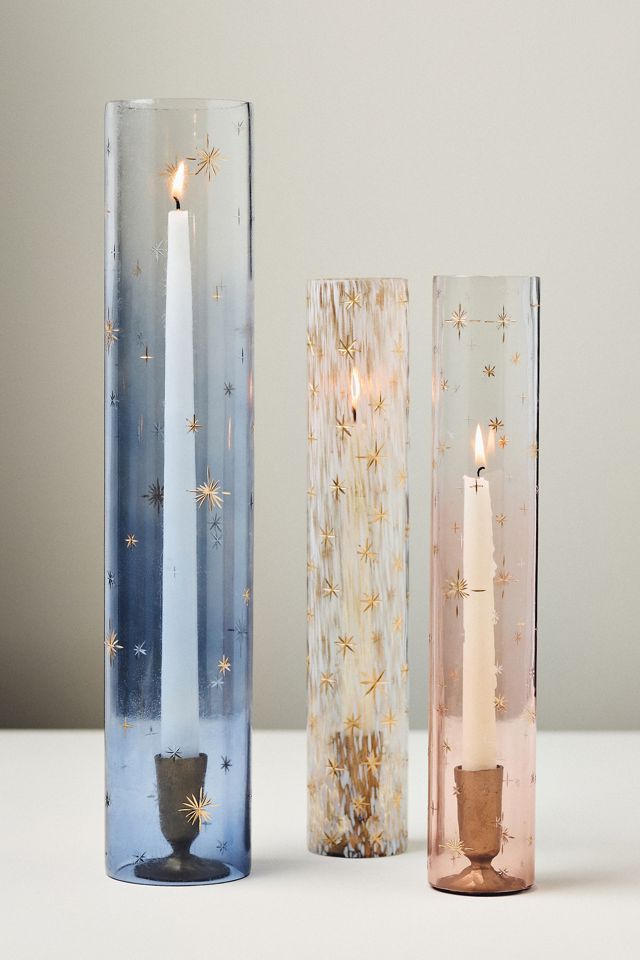 Celestial Etched Chimney Glass Candle Vase #1