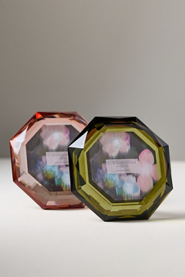 Jewel-Toned Cut Glass Frame (GREEN or PINK)