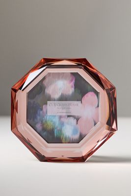 Cadre en verre taillé aux tons de bijoux