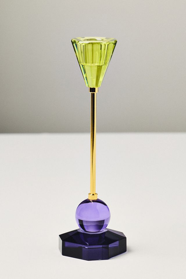 Bougeoir en verre taillé #2
