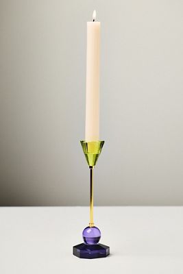 Bougeoir en verre taillé