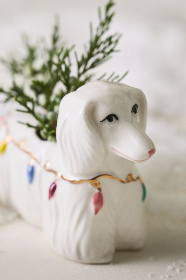 Festive Vintage-Inspired Animal Stoneware Vase #2