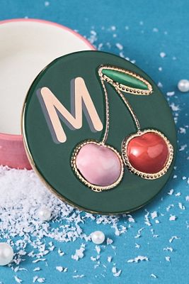 Handpainted Stoneware Monogram Trinket Box