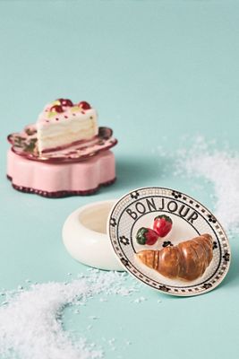 Handpainted Stoneware Tiny Trinket Box