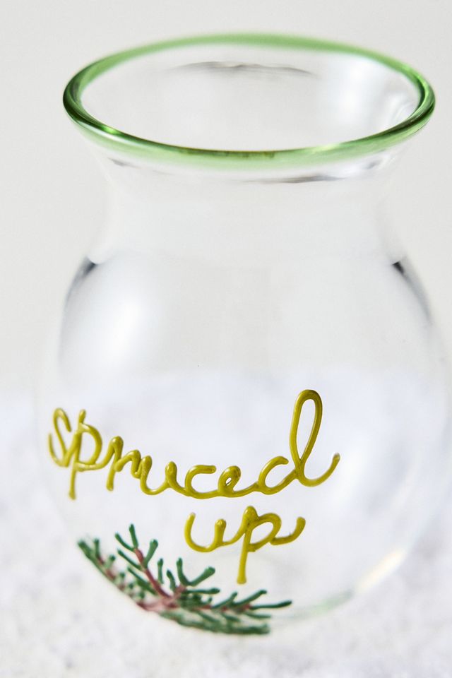 Festive Holiday Word-Play Glass Vase #3