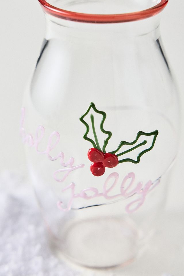 Festive Holiday Word-Play Glass Vase #2