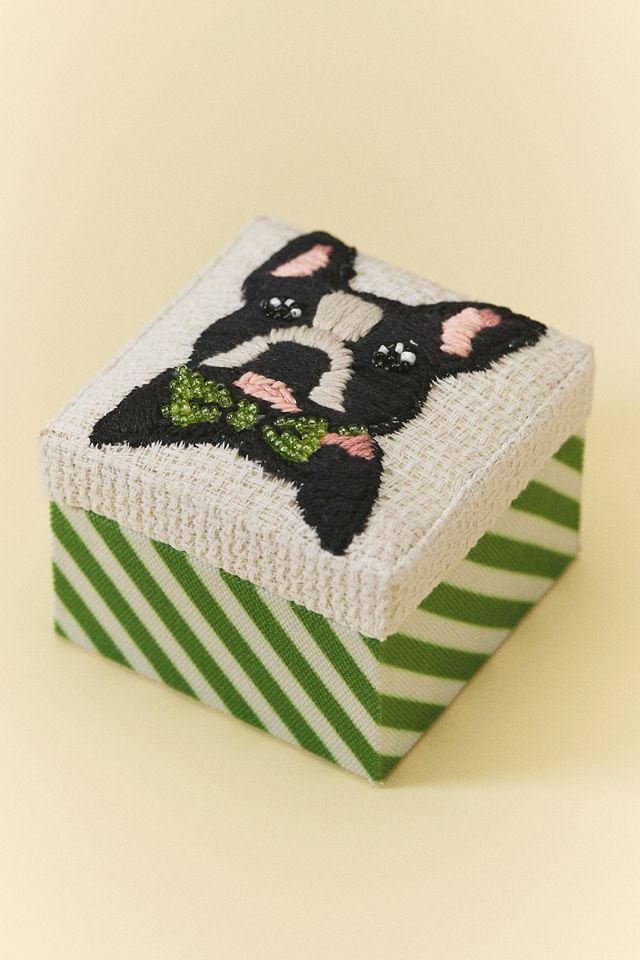 Embroidered Animal Jewelry Box #1