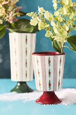 Holly Striped Stoneware Vase