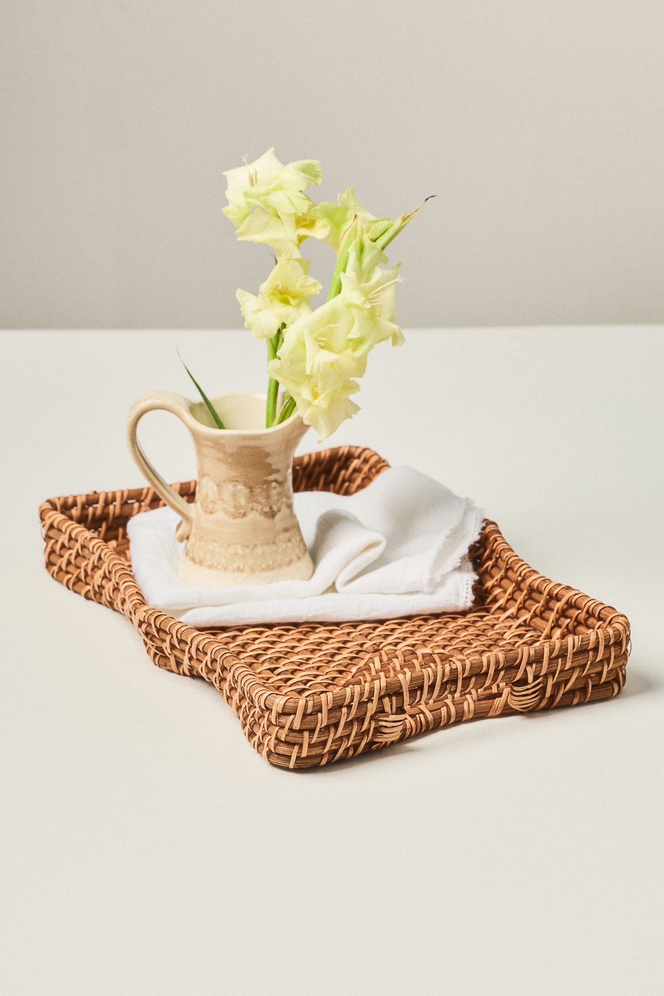 Natural Rattan Tray - Natural Wash, S