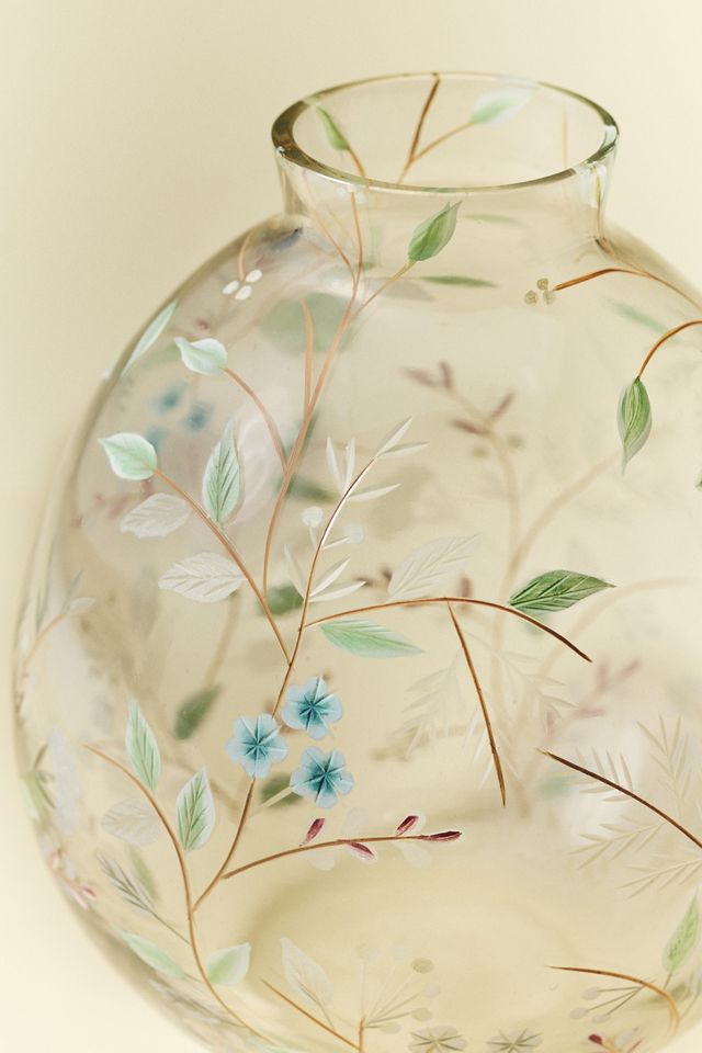 Bella Handpainted Floral Glass Vase #5