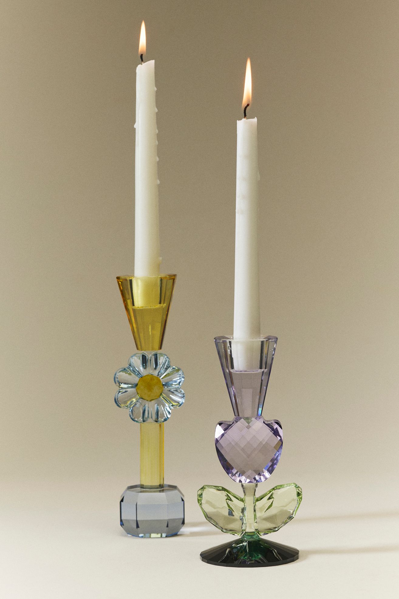 Cut Glass Figural Candle Holder - Daisy, Standard, Assorted