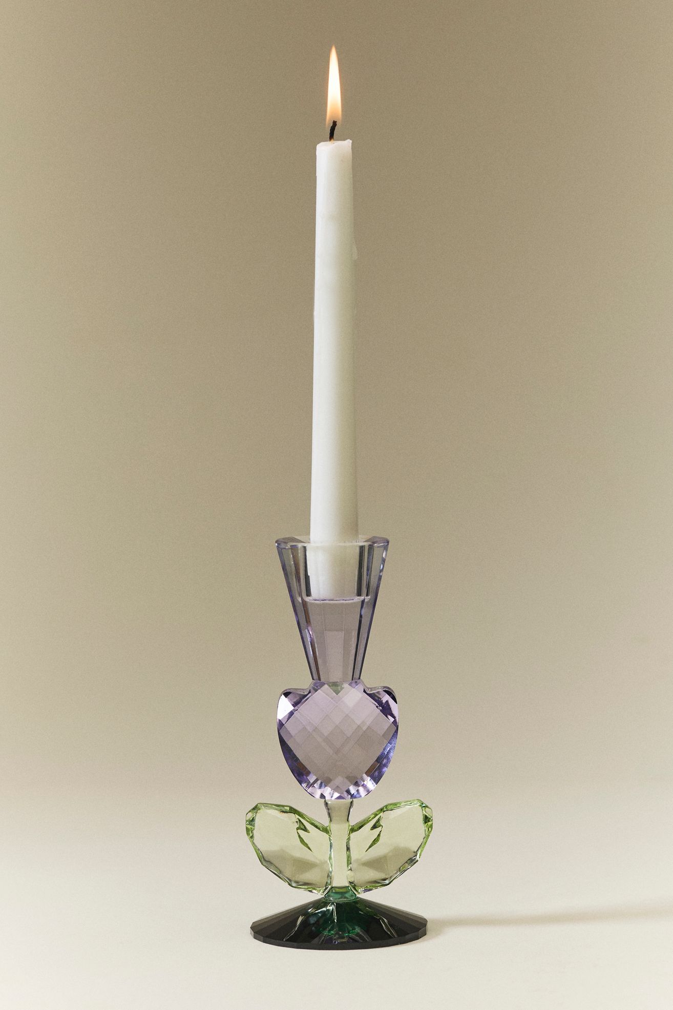 Cut Glass Figural Candle Holder - Tulip, Standard, Assorted