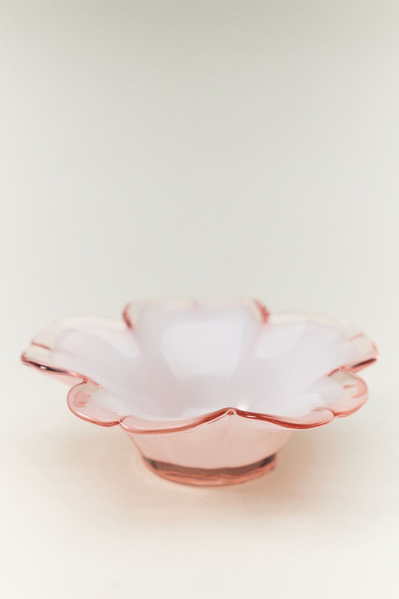 Glass Flower Trinket Dish - Light Pink, Assorted