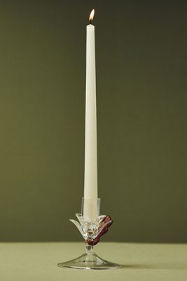 Amber Clear Floral Candle Holder