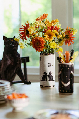 The Bistro Tile Stoneware Vase: Halloween Edition