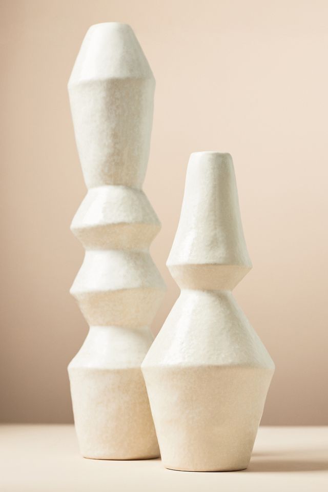 Georges Geometric White Ceramic Vase #1
