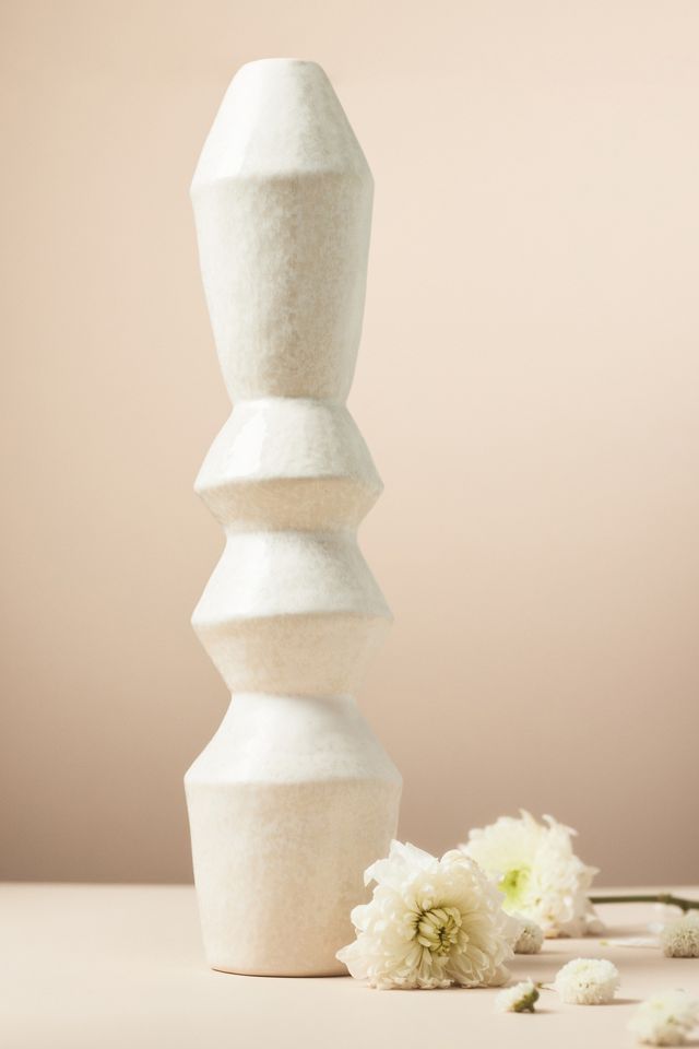 Georges Geometric White Ceramic Vase #3