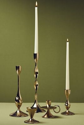 Naya Tinted Brass Lacquer Taper Candle Holder