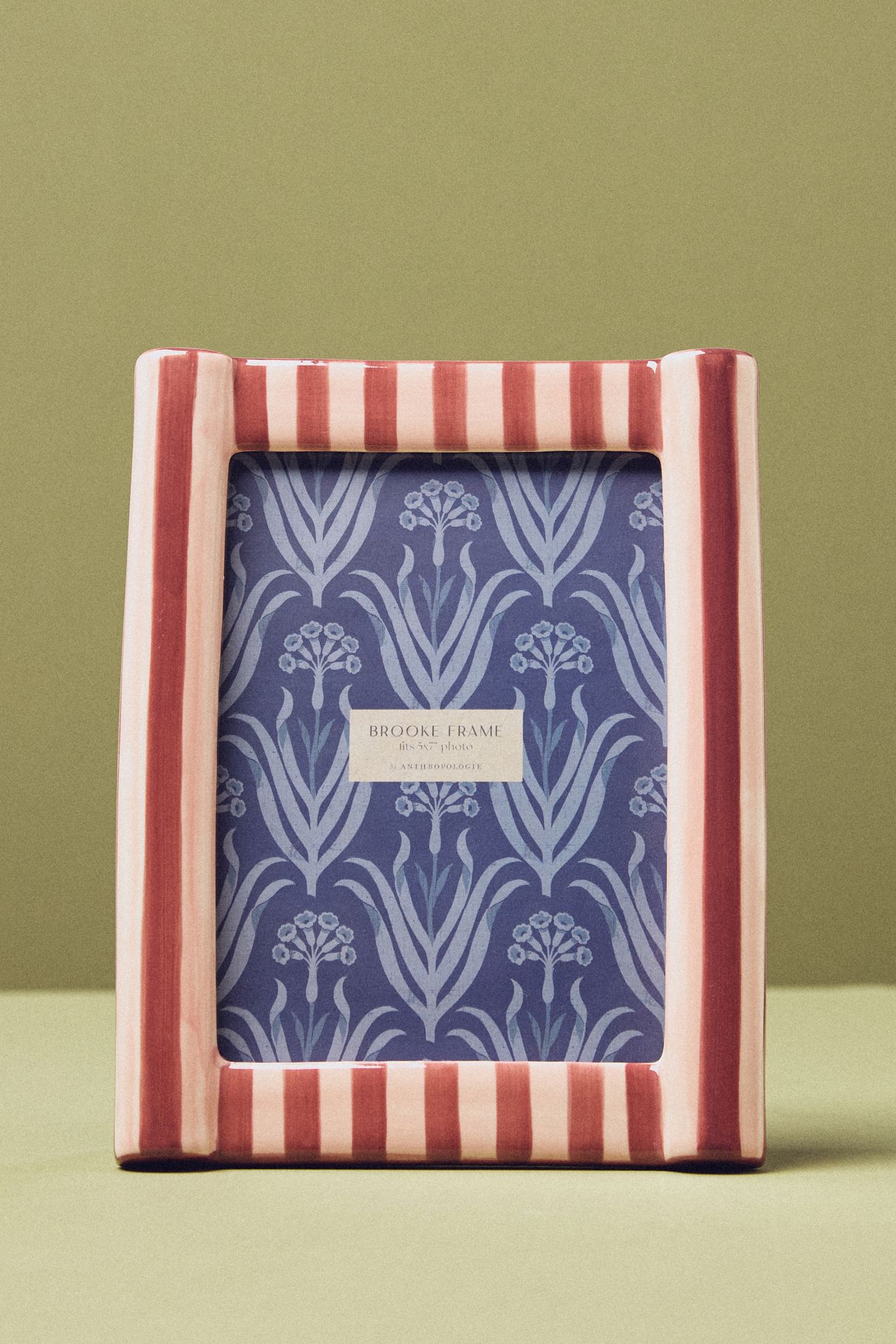 Brooke Patterned Frame - Pink Stripe, 5" X 7", Assorted