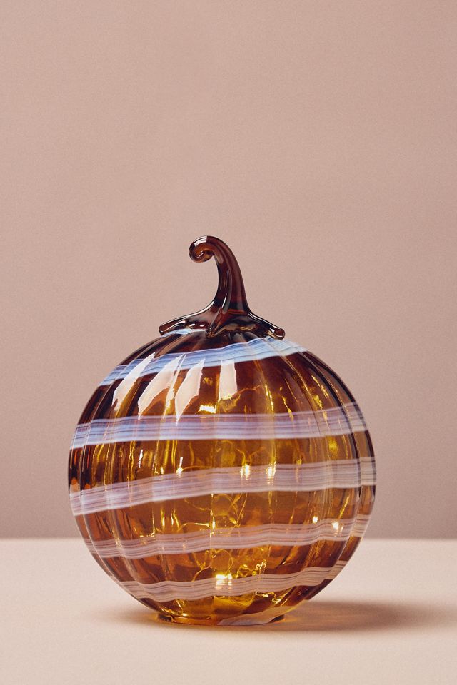 Swirl Decorative Glass Pumpkin