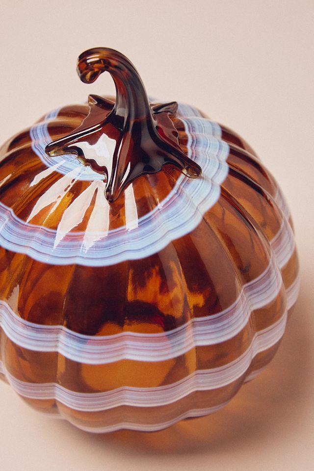 Swirl Decorative Glass Pumpkin