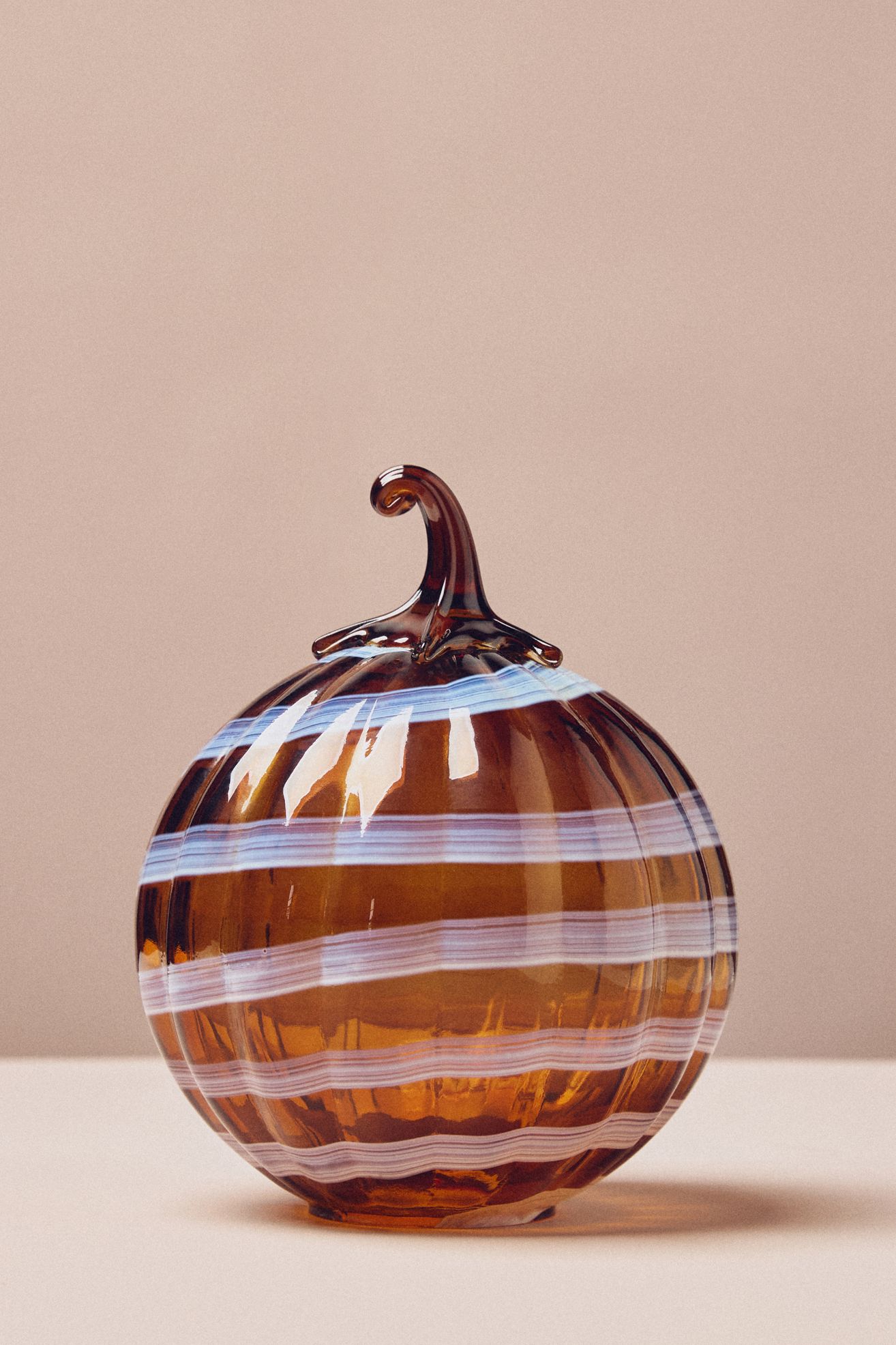 Swirl Decorative Glass Pumpkin - Orange, Assorted