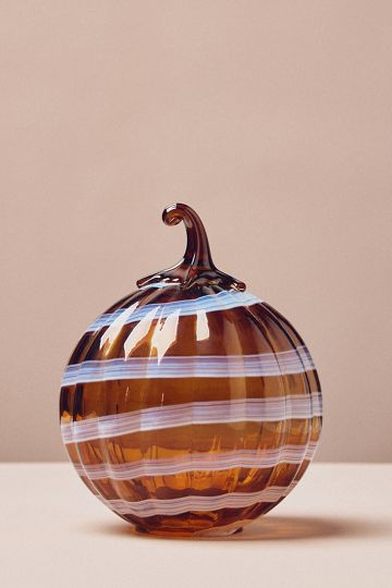 Gourmand Pumpkin Sweet Vanilla Mini Glass Pumpkin Candle