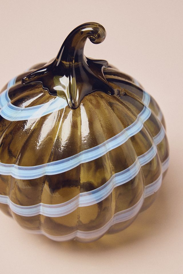 Swirl Decorative Glass Pumpkin #3