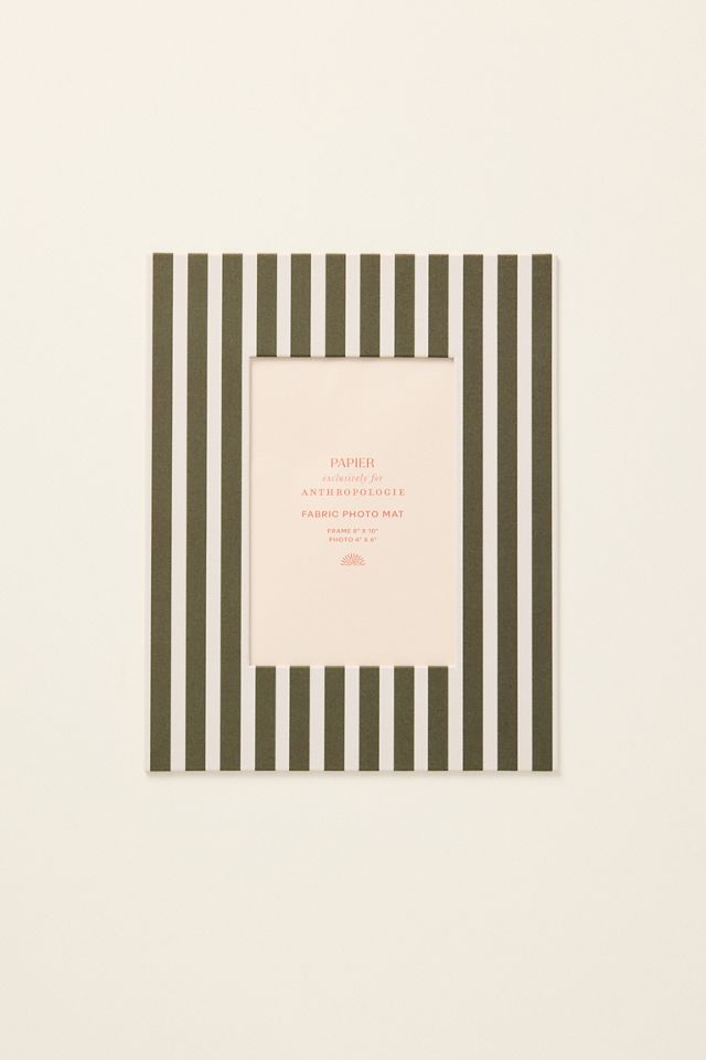 Anthropologie x Papier Striped Fabric Wrapped Photo Frame Mat #1