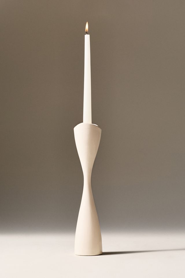 Ruby Clay Veda Hourglass Taper Candle Holder #6