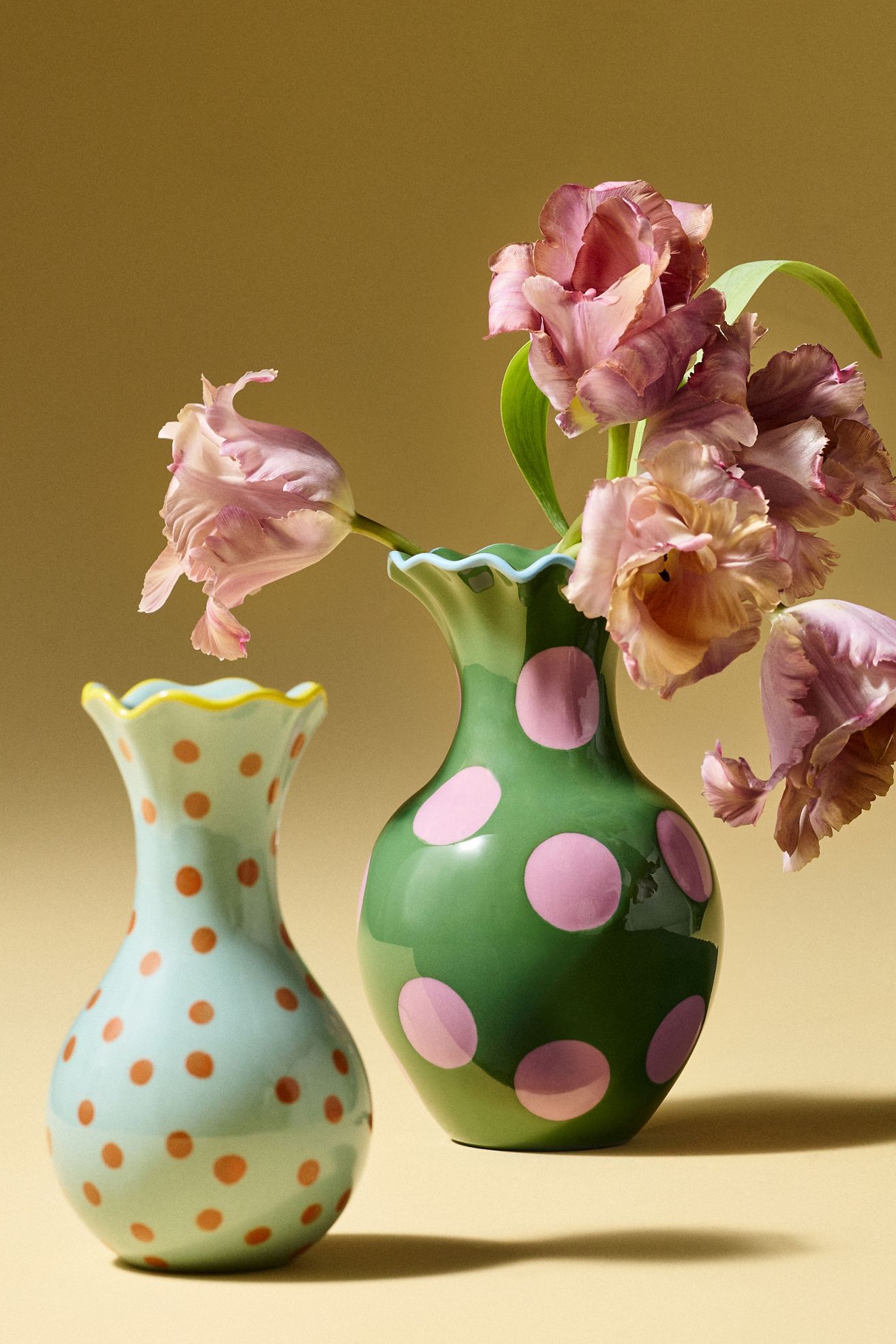 Victoria Dot Bud Vase - Green/Purple, Assorted