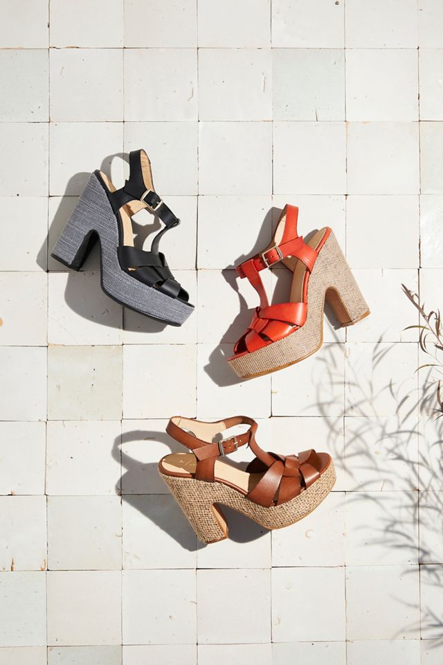 Anthropologie T-Strap Platform Sandals #4