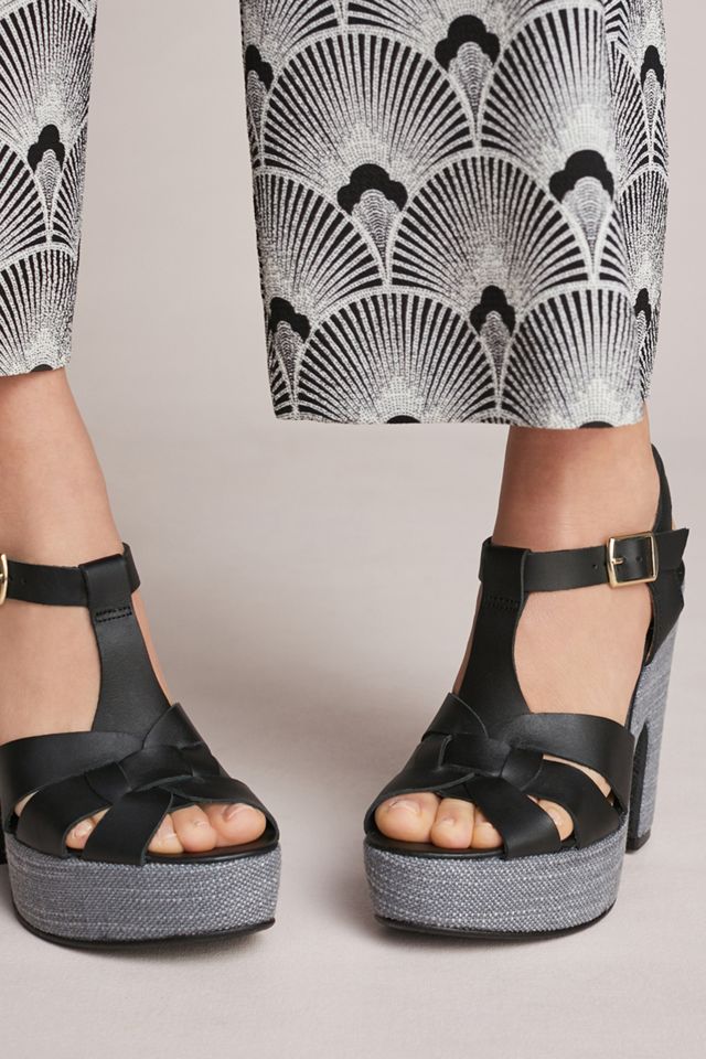 Anthropologie T-Strap Platform Sandals #3