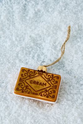 Cream Biscuit Glass Bauble