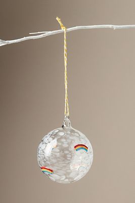 Anthropologie Pressed Bead Glass Ornament In Multi