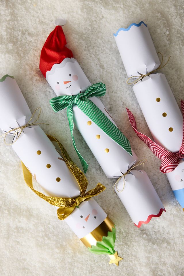 Pétards de Noël bonhomme de neige Meri Meri, lot de 6 #1