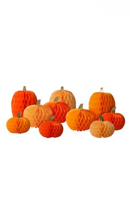 Meri Meri Honeycomb Pumpkins, Set of 10