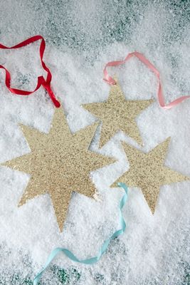 Decorazioni a Stella Pendenti con Glitter Oro Meri Meri